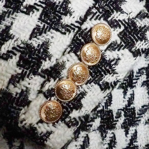 Boston Proper Double Breasted Houndstooth Blazer Jacket Size 14 - Picture 5 of 11